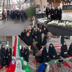 تصویر شرکت دانش‌آموزان دبیرستان دخترانه عفاف در نماز پرشکوه و دشمن‌شکن جمعه نظرآباد