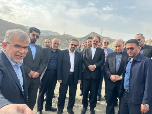 تصویر بازدید  رئیس بازرسی کل کشور از روند پیشرفت پروژه آزادراه شهید سلیمانی و پل B0