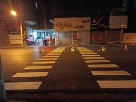 بلوک عابر پیاده در سه‌راهی خیابان بهار کرج اجرا شد