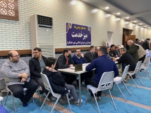 تصویر برگزاری میز ارتباط مردمی شهردار ، رئیس و اعضای شورای اسلامی شهر هشتگرد
