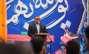 تصویر تلاوت نورانی استاد مهدی فلاح نژاد،راهپیمایی ۲۲  بهمن ماه در شهرجدید مهستان -البرز