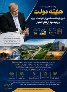 تصویر پیام استاندار البرز به مناسبت هفته دولت