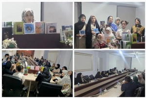 تصویر رونمایی از آثار نویسندگان البرزی در آیینه هفته دفاع مقدس