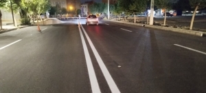تصویر اجرای خط‌کشی محوری معابر اصلی منطقه یک فردیس